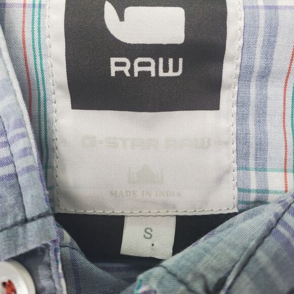 sz S G-Star Raw Viktor Chambray Plaid Men's Button Down Shirt - Picture 4 of 14